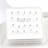 20Pcs/Box Ball Nose Rings Piercing Nose Studs 18 K Body Nose Piercing Jewelry