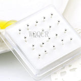 20Pcs/Box Ball Nose Rings Piercing Nose Studs 18 K Body Nose Piercing Jewelry