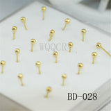 20Pcs/Box Ball Nose Rings Piercing Nose Studs 18 K Body Nose Piercing Jewelry