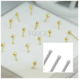 20Pcs/Box Ball Nose Rings Piercing Nose Studs 18 K Body Nose Piercing Jewelry
