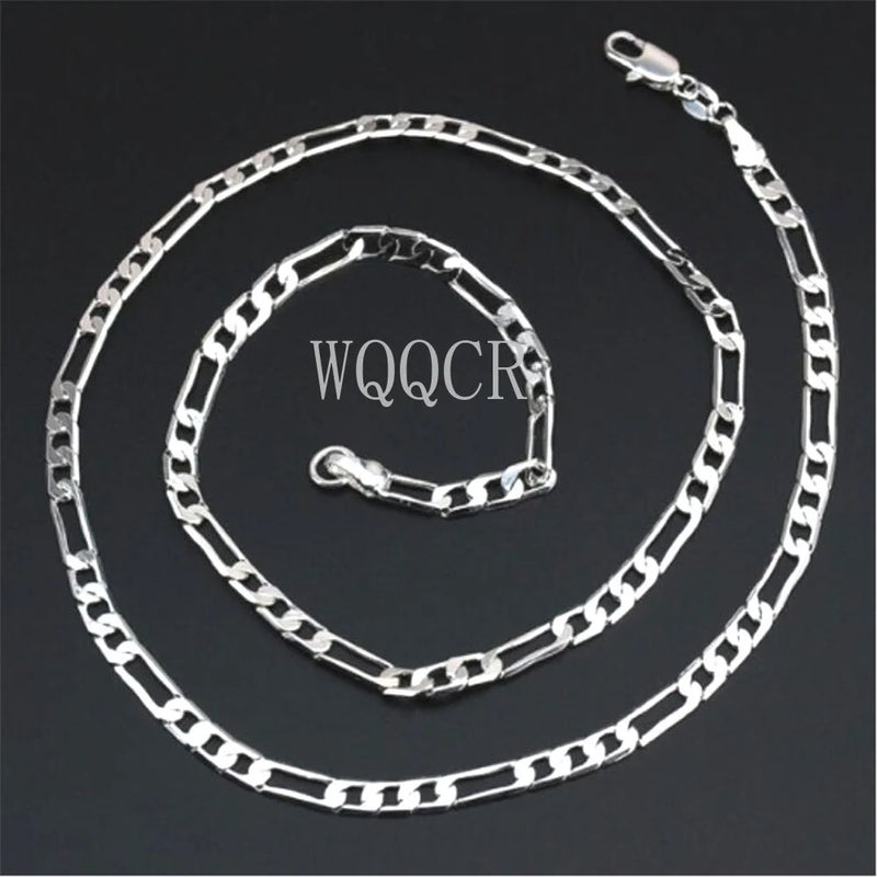 925 Silver 4MM Classic Chain Necklace for Men 16-30 Inches