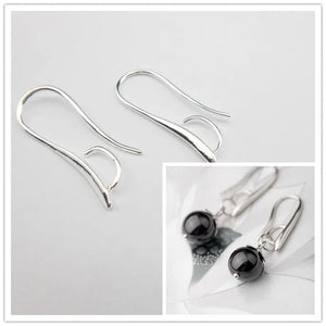 50PCS DIY 925 Silver Rose Jewelry Findings Hook Earring Pinch Bail Ear Wires