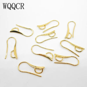 50PCS DIY 925 Silver Rose Jewelry Findings Hook Earring Pinch Bail Ear Wires