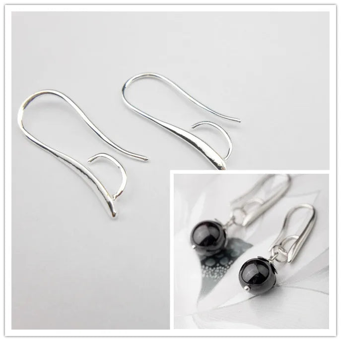 50PCS DIY 925 Silver Rose Jewelry Findings Hook Earring Pinch Bail Ear Wires