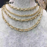 Oval Link CZ Brass Chain Women's DIY Jewelry