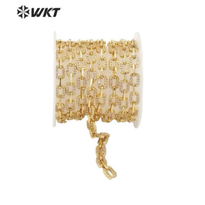 Small Square Link Chain Jewelry Findings CZ Brass Necklace Chain