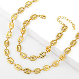 Yellow Brass Chain Women Party Bracelet Jewelry Necklace