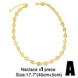 Yellow Brass Chain Women Party Bracelet Jewelry Necklace