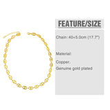 Yellow Brass Chain Women Party Bracelet Jewelry Necklace