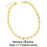Yellow Brass Chain Women Party Bracelet Jewelry Necklace