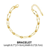 Yellow Brass chain bracelet party jewelry accessory Necklace