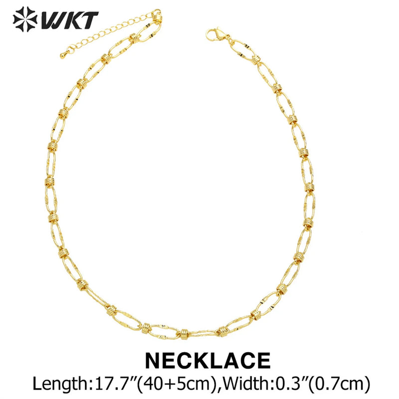 Yellow Brass chain bracelet party jewelry accessory Necklace