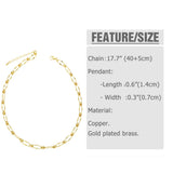 Yellow Brass chain bracelet party jewelry accessory Necklace