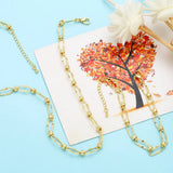 Yellow Brass chain bracelet party jewelry accessory Necklace