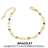Hot Yellow Brass Zircon Chain Women Bracelet 18k Metal Accessory