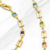 Hot Yellow Brass Zircon Chain Women Bracelet 18k Metal Accessory