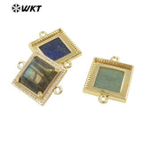 Gold-Plated Labradorite Stone Pendant Necklace or Earrings