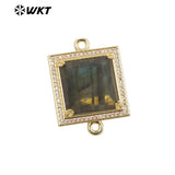 Gold-Plated Labradorite Stone Pendant Necklace or Earrings