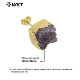 Delicate Purple Druzy Quartz Stone Earring