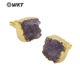 Delicate Purple Druzy Quartz Stone Earring