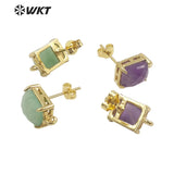 HOT Square Gemstone Earrings for Girls