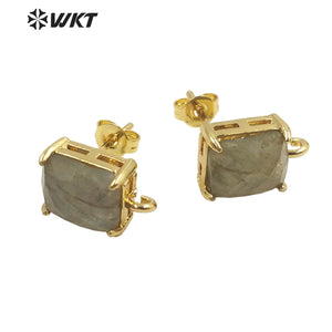 HOT Square Gemstone Earrings for Girls