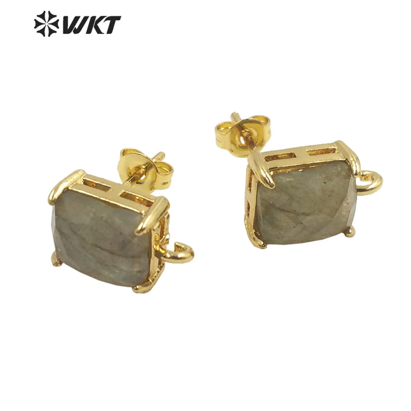 HOT Square Gemstone Earrings for Girls