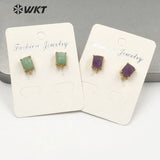 HOT Square Gemstone Earrings for Girls
