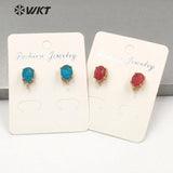 Colourful Oval Gemstone Earrings - Wedding Party Jewelry