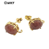 Colourful Oval Gemstone Earrings - Wedding Party Jewelry