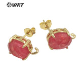 Colourful Oval Gemstone Earrings - Wedding Party Jewelry