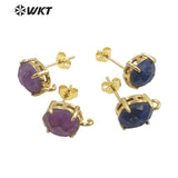 Colourful Oval Gemstone Earrings - Wedding Party Jewelry