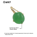 Round Gemstone Gold-Plate Earrings, Hot Jewelry for Birthday Party