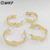18k Real Plated C Earrings Women Big Metal Earrings