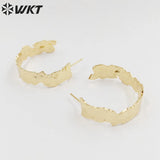 18k Real Plated C Earrings Women Big Metal Earrings