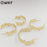 18k Real Plated C Earrings Women Big Metal Earrings