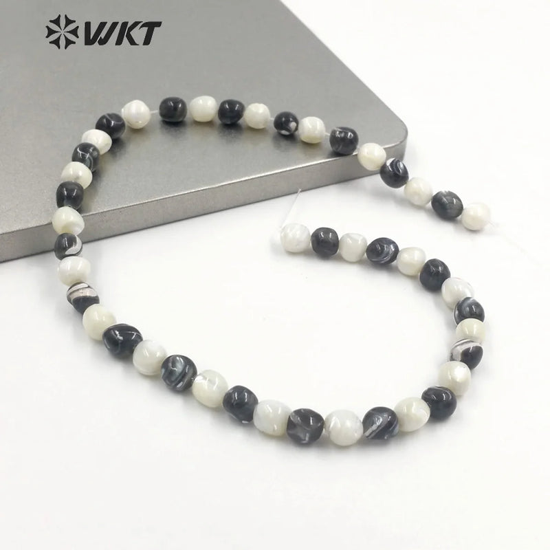 Round Shell Beads for DIY Jewelry Making- Women's Necklace Bracelet Findings