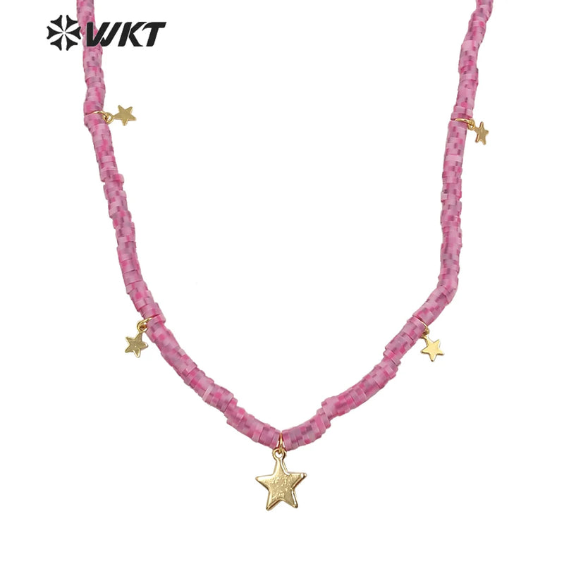 Resin Beads Necklace Star Pendant INS Jewelry Wedding Party