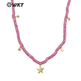 Resin Beads Necklace Star Pendant INS Jewelry Wedding Party