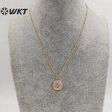 Arrival CZ & Shell Round Shape Necklace 18" Long