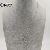 Arrival CZ & Shell Round Shape Necklace 18" Long