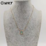 Elegant Pearl & Abalone Shell Square Necklace for Wedding Party