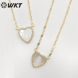 Heart Shape Pendant Necklace Pearl Shell Lady of Guadalupe Wedding