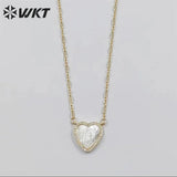 Heart Shape Pendant Necklace Pearl Shell Lady of Guadalupe Wedding