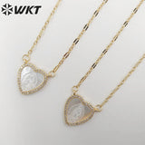 Heart Shape Pendant Necklace Pearl Shell Lady of Guadalupe Wedding