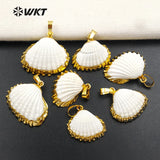 Natural Scallop Shell Pendant Women Jewelry For Party