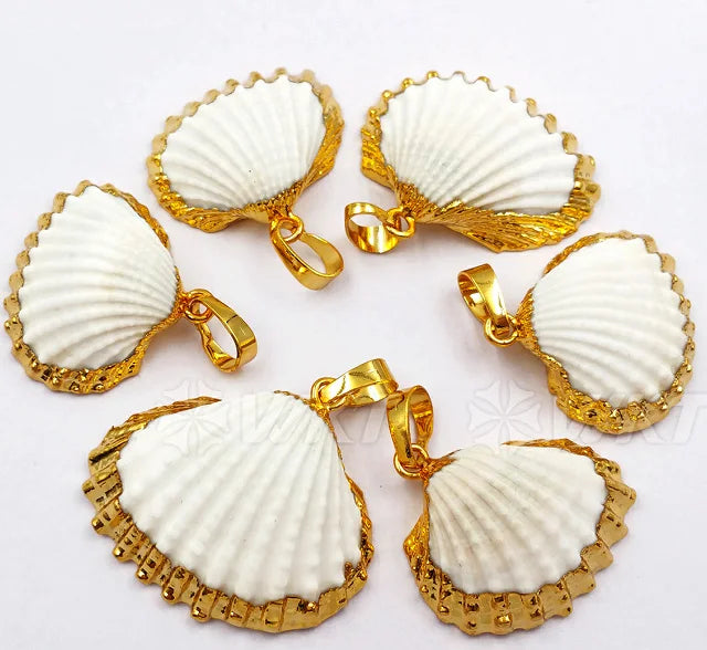 Natural Scallop Shell Pendant Women Jewelry For Party