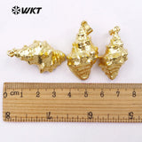 Mini Electroplated Trumpet Shell Natural Shape for DIY Necklaces