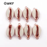 Rose Metal Cowrie Shell Pendants for Necklaces