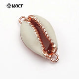 Rose Metal Cowrie Shell Pendants for Necklaces